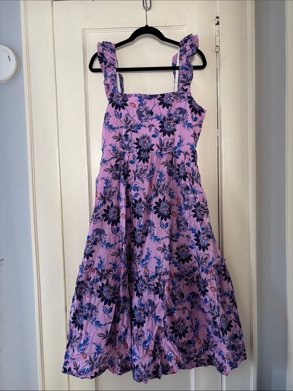 J. Crew Lavender Pink Sundress with Navy Floral Print
